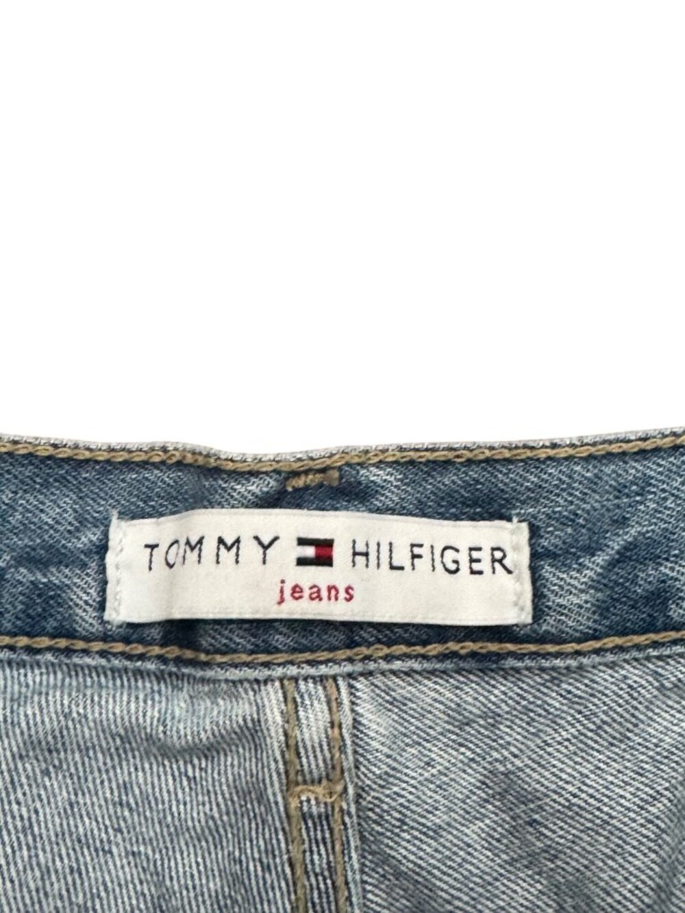 Vintage Tommy Hilfiger Womens High-Waisted Denim Shorts Size 14 Light Wash 100 C - Picture 5 of 5